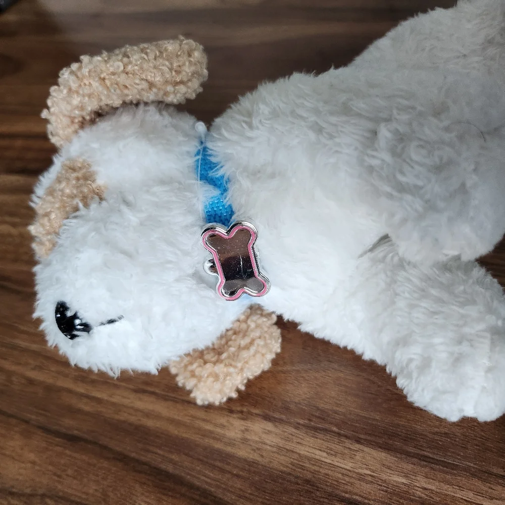 Plush Dog Toy - White and Brown